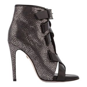 Diane von Furstenberg Radcliff Lace-Up Bootie metallic dark silver